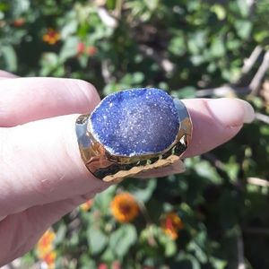 New Sugar Druzy Adjustable Gold Ring.